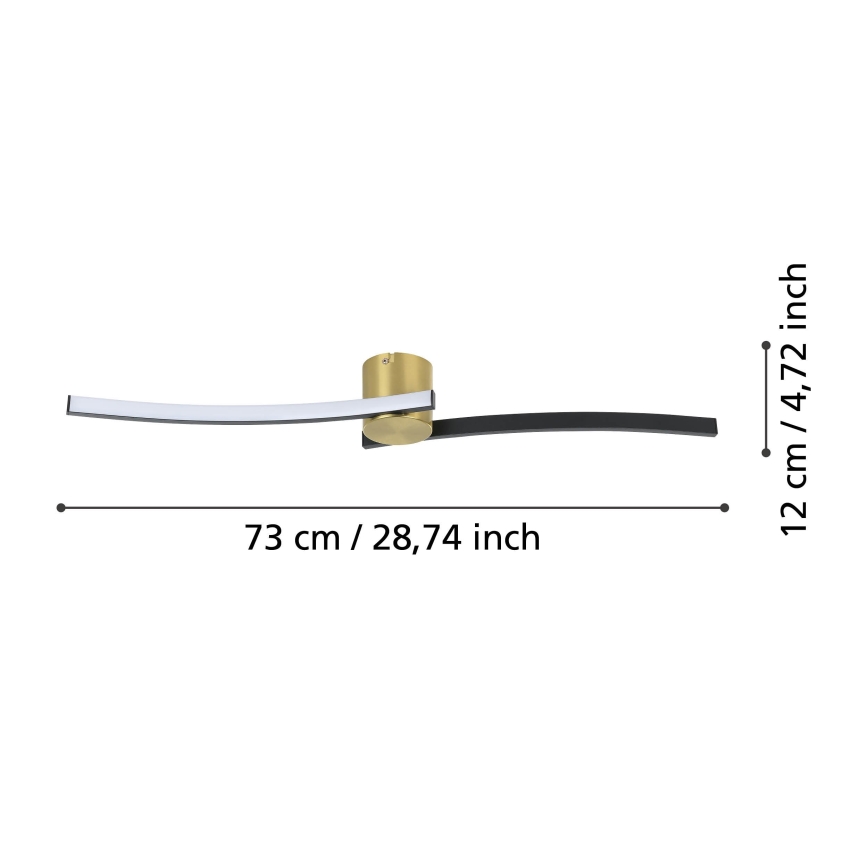 Eglo - LED Griestu lampa LED/12W/230V 4000K melna