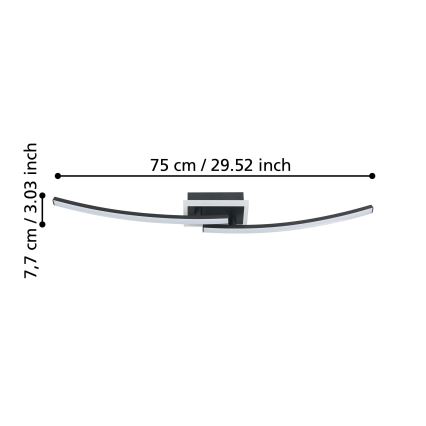 Eglo - LED Griestu lampa LED/12W/230V 4000K melna