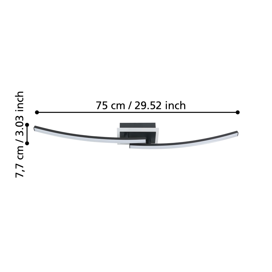 Eglo - LED Griestu lampa LED/12W/230V 4000K melna