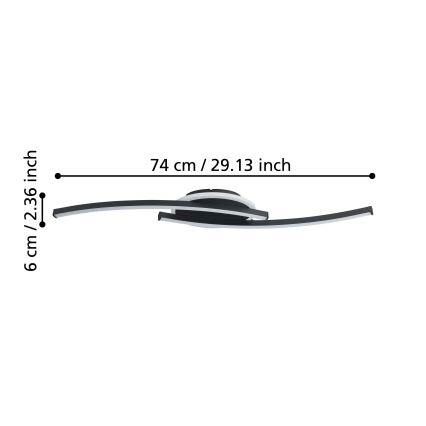 Eglo - LED Griestu lampa LED/12W/230V 4000K melna