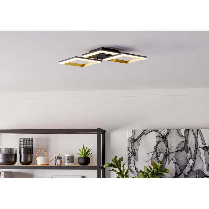 Eglo - LED Aptumšojama griestu lampa LED/20W/230V 4000K melna/zelta