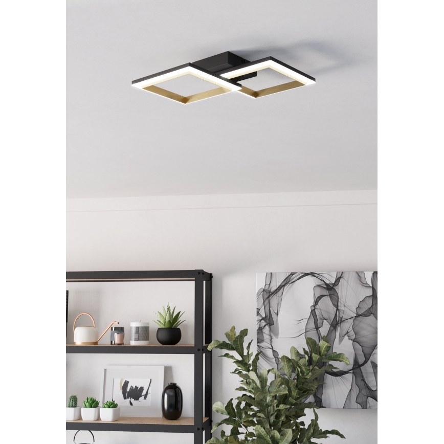 Eglo - LED Aptumšojama griestu lampa LED/18,4W/230V 4000K melna/zelta