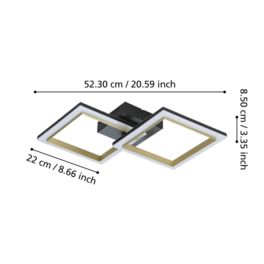 Eglo - LED Aptumšojama griestu lampa LED/18,4W/230V 4000K melna/zelta