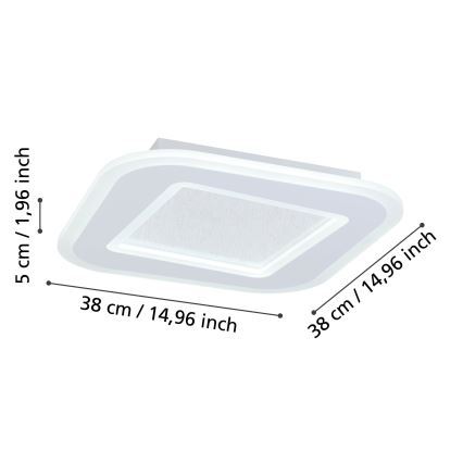 Eglo - LED Aptumšojama griestu lampa LED/20W/230V 2700-6500K balta + tālvadības pults