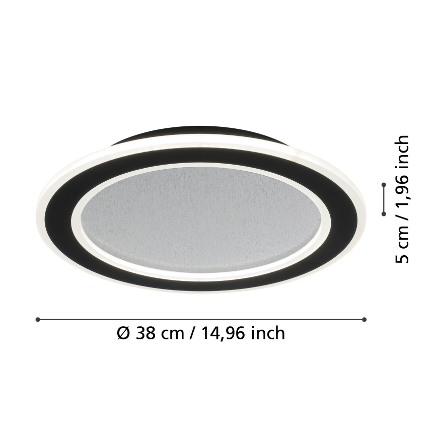 Eglo - LED Aptumšojama griestu lampa LED/20W/230V 2700-6500K melna + tālvadības pults
