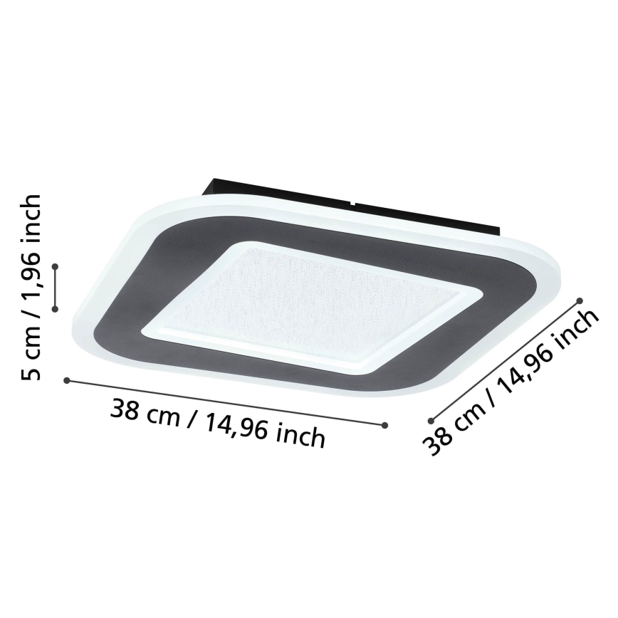 Eglo - LED Aptumšojama griestu lampa LED/20W/230V 2700-6500K melna + tālvadības pults