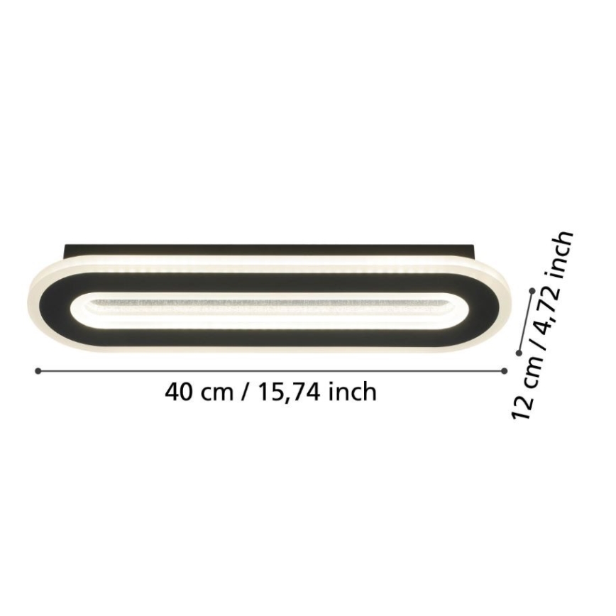 Eglo - LED Sienas lampa LED/12W/230V 4000K melna