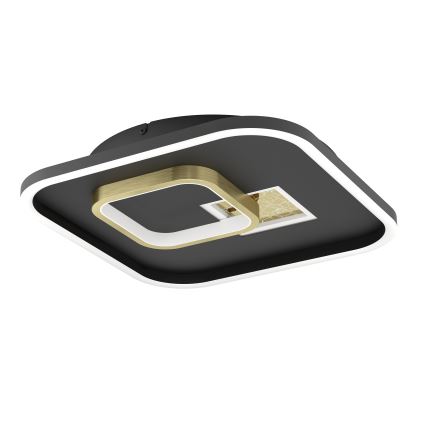 Eglo - LED griestu gaismeklis LED/16,2W/230V + LED/9,2W 38x38 cm melns/zelts