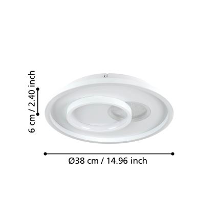 Eglo - LED Griestu lampa 1xLED/14W/230V + 1xLED/8,5W d. 38 cm balta