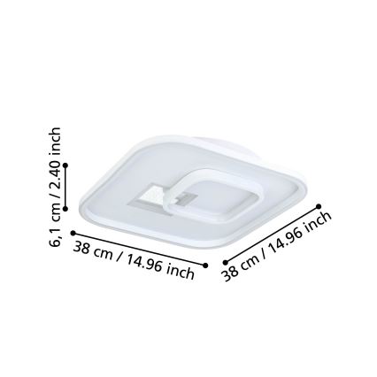 Eglo - LED Griestu lampa 1xLED/16,2W/230V + 1xLED/9,2W 38x38 cm balta