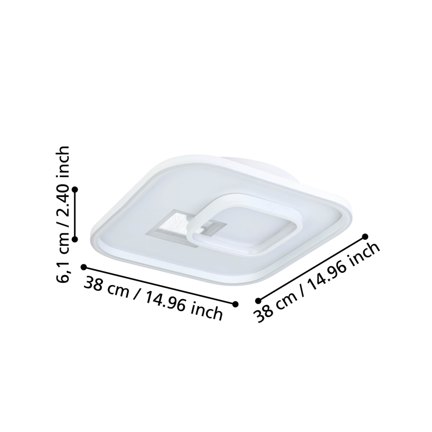 Eglo - LED Griestu lampa 1xLED/16,2W/230V + 1xLED/9,2W 38x38 cm balta