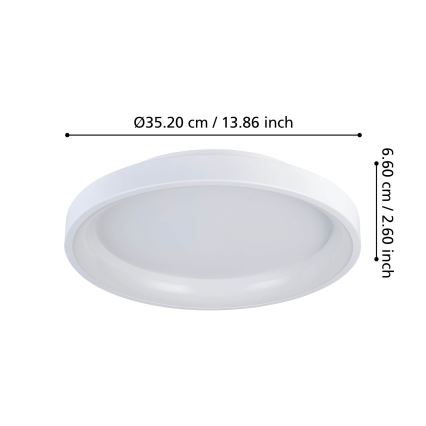 Eglo - LED Aptumšojama griestu lampa LED/12W/230V 2700-6500K balta + tālvadības pults