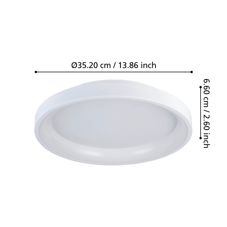 Eglo - LED Aptumšojama griestu lampa LED/12W/230V 2700-6500K balta + tālvadības pults