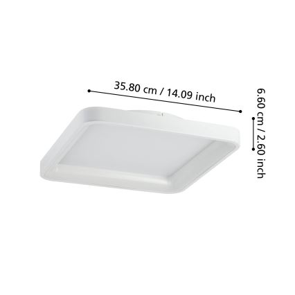 Eglo - LED Aptumšojama griestu lampa LORETELLO LED/12W/230V balta + tālvadības pults