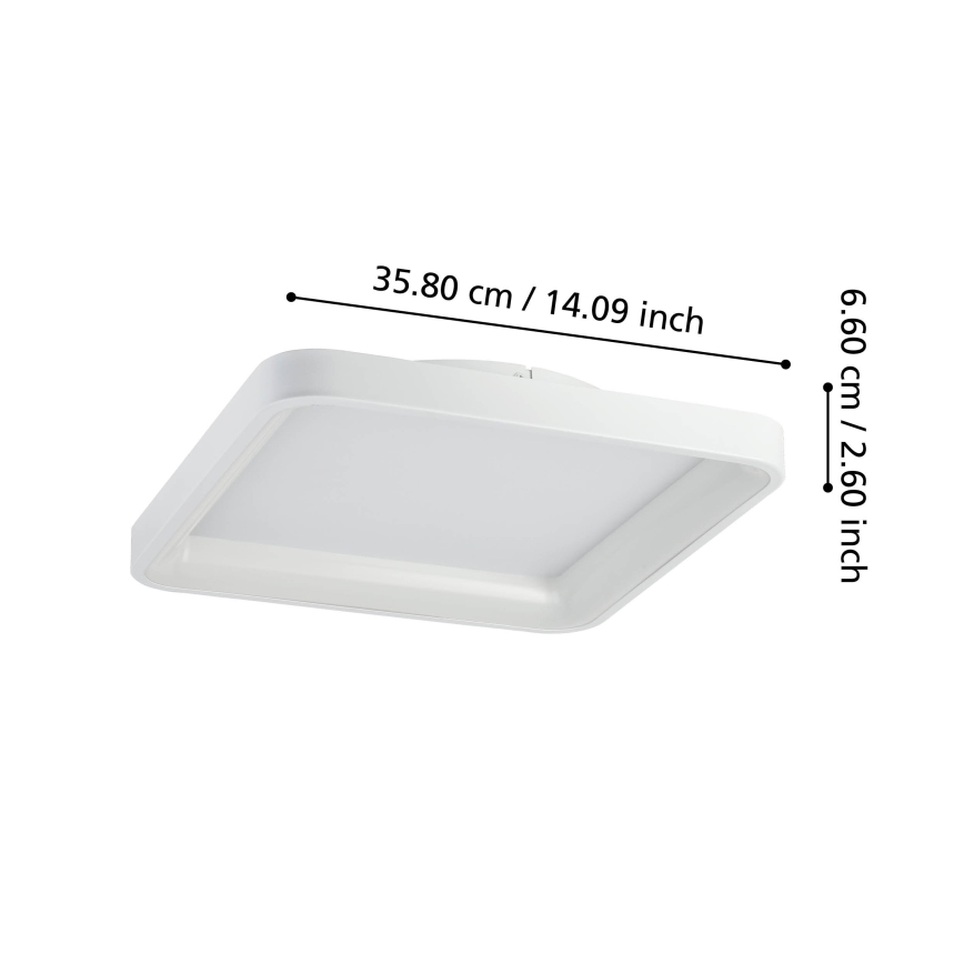 Eglo - LED Aptumšojama griestu lampa LORETELLO LED/12W/230V balta + tālvadības pults