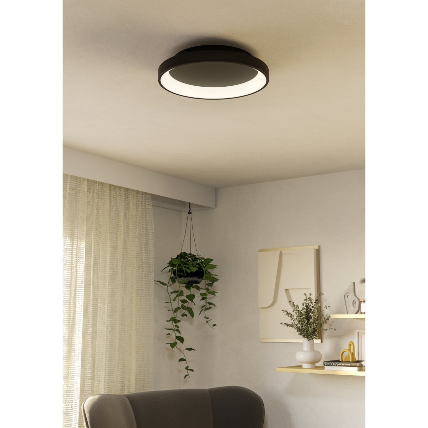 Eglo - LED Aptumšojama griestu lampa LED/12W/230V 2700-6500K melna + tālvadības pults