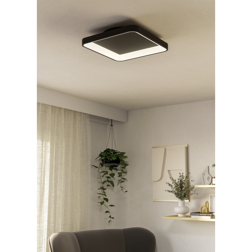 Eglo - LED Aptumšojama griestu lampa LED/12W/230V 2700-6500K melna + tālvadības pults