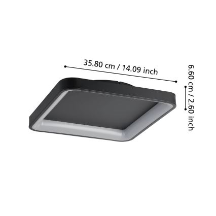Eglo - LED Aptumšojama griestu lampa LED/12W/230V 2700-6500K melna + tālvadības pults