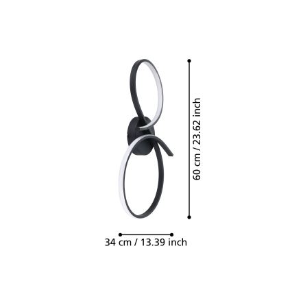 Eglo - LED Griestu lampa LED/21W/230V 3000K melna