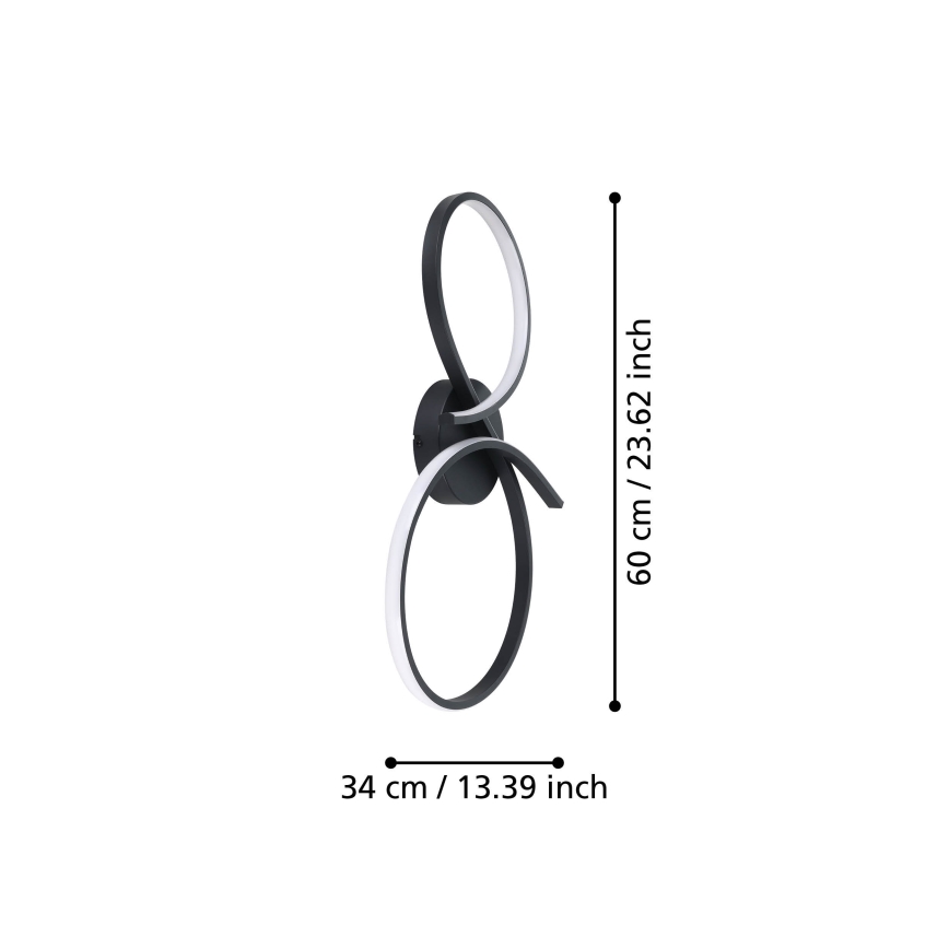 Eglo - LED Griestu lampa LED/21W/230V 3000K melna
