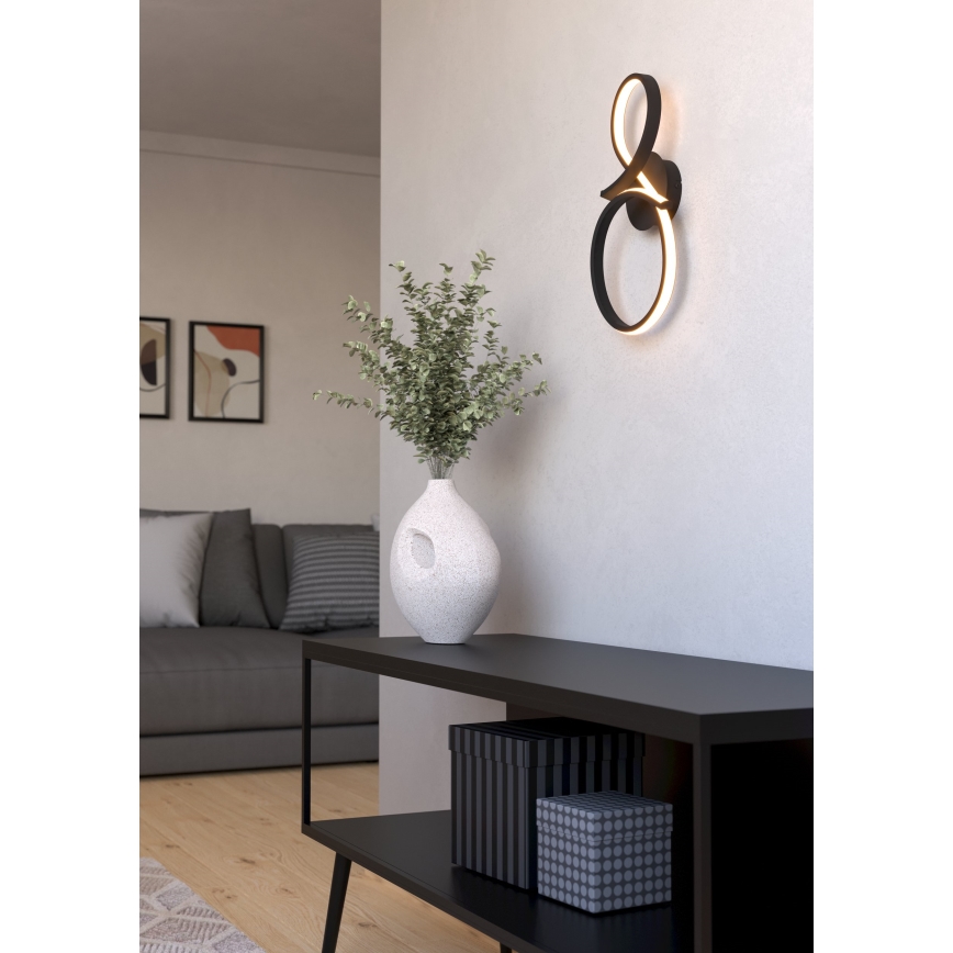 Eglo - LED Sienas lampa LED/11,4W/230V 3000K melna