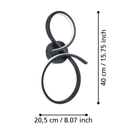 Eglo - LED Sienas lampa LED/11,4W/230V 3000K melna