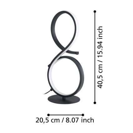 Eglo - LED Galda lampa LED/11,4W/230V 3000K melna