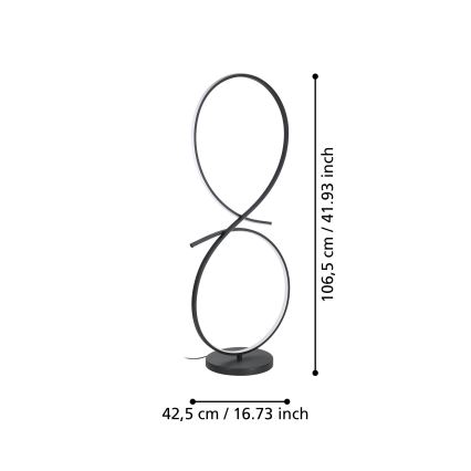Eglo - LED Grīdas stāvlampa LED/20W/230V 3000K melna