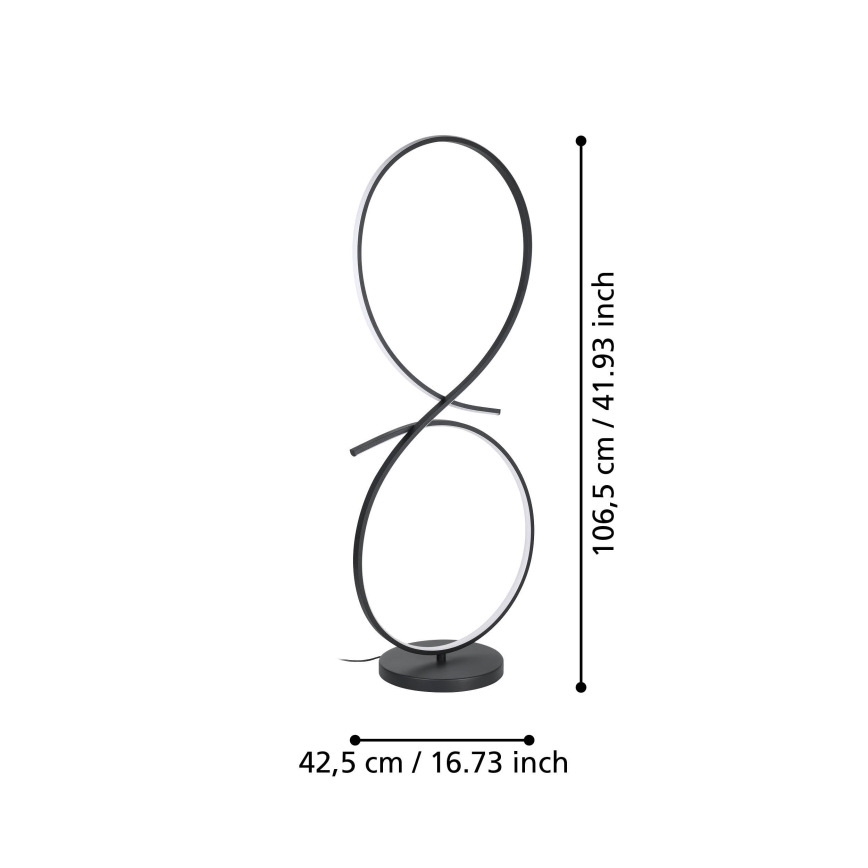 Eglo - LED Grīdas stāvlampa LED/20W/230V 3000K melna