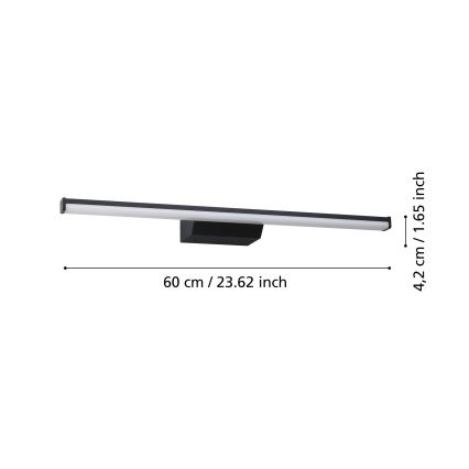 Eglo - LED RGBW Aptumšojams vannas istabas spoguļa apgaismojums LED/12W/230V 2700-6500K IP44 melna