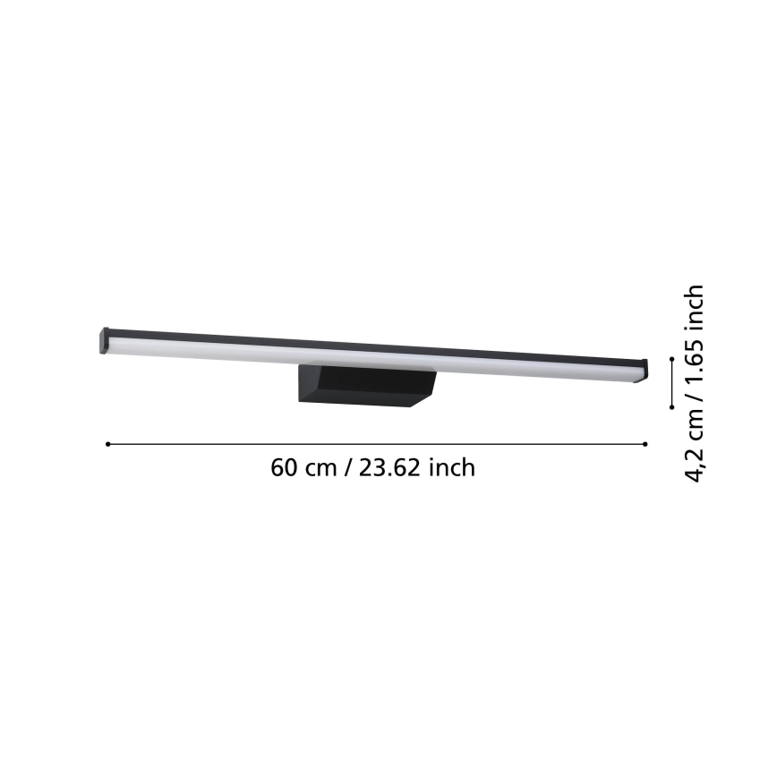 Eglo - LED RGBW Aptumšojams vannas istabas spoguļa apgaismojums LED/12W/230V 2700-6500K IP44 melna