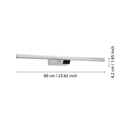 Eglo - LED RGBW Aptumšojama vannas istaba spoguļa apgaismojums LED/12W/230V 2700-6500K IP44 matēts hroms