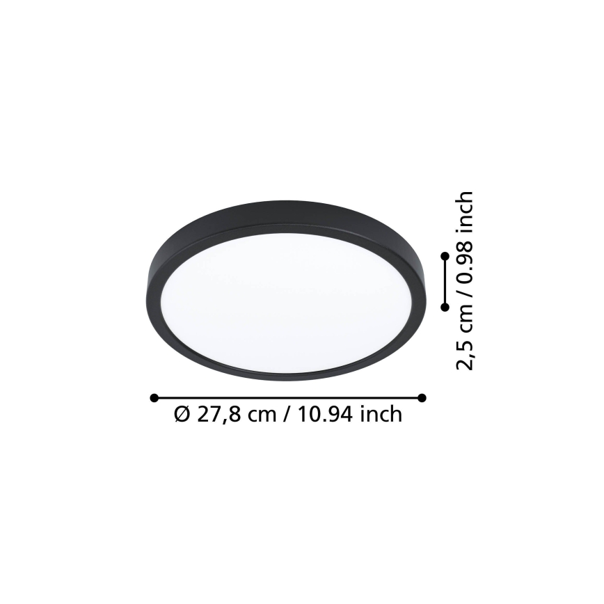 Eglo - LED griestu lampa LED/14,2W/230V 2700/4000/6500K Ø 27,8 cm melna