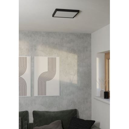 Eglo - LED griestu lampa LED/13W/230V 2700/4000/6500K 29x29cm melna