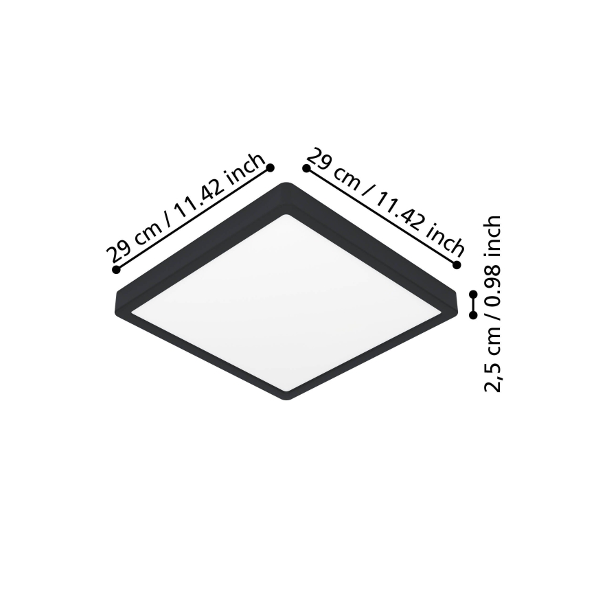 Eglo - LED griestu lampa LED/13W/230V 2700/4000/6500K 29x29cm melna