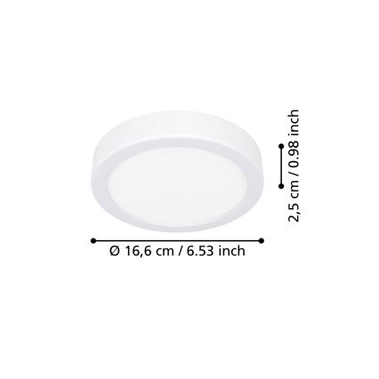 Eglo - LED griestu gaismeklis LED/7,5W/230V 2700/4000/6500K Ø 16,6 cm balta