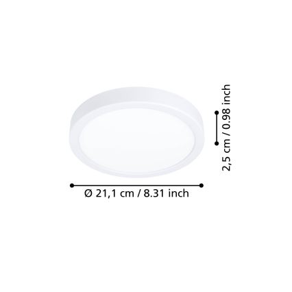 Eglo - LED griestu gaismeklis LED/11,5W/230V 2700/4000/6500K Ø 21,1 cm balts