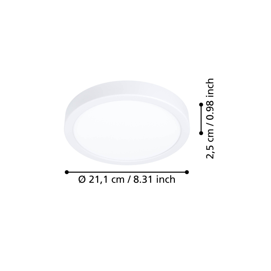Eglo - LED griestu gaismeklis LED/11,5W/230V 2700/4000/6500K Ø 21,1 cm balts