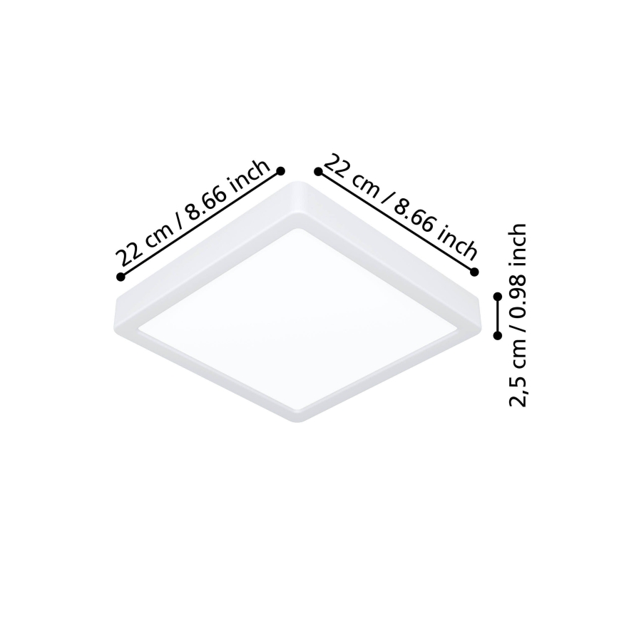 Eglo - LED griestu gaismeklis LED/10,5W/230V 2700/4000/6500K 22x22 cm balta