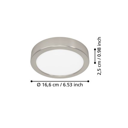 Eglo - LED griestu gaismeklis LED/7,5W/230V 2700/4000/6500K Ø 16,6 cm matēts hroms