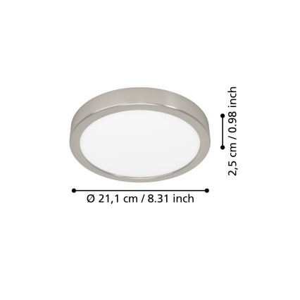 Eglo - LED griestu gaismeklis LED/11,5W/230V 2700/4000/6500K Ø 21,1 cm matēts hroms
