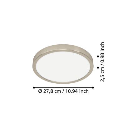 Eglo - LED griestu lampa, 14,2 W, 230 V, 2700/4000/6500 K, Ø 27,8 cm, matēts hroms