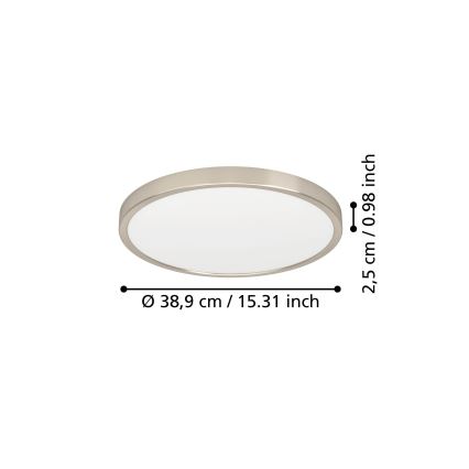 Eglo - LED griestu gaismeklis LED/17W/230V 2700/4000/6500K pr. 38,9 cm matēts hroms