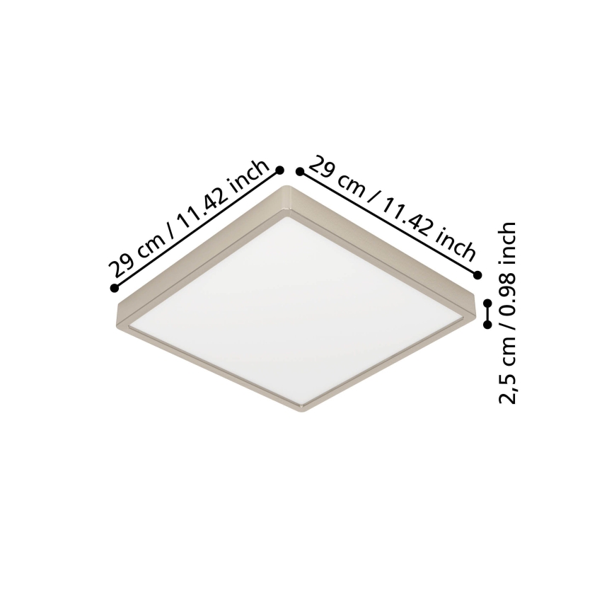 Eglo - LED griestu gaismeklis LED/13W/230V 2700/4000/6500K 29x29 cm matēts hroms