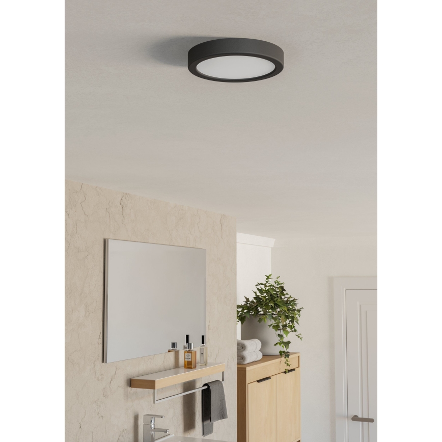 Eglo - LED vannas istabas griestu gaismeklis LED/7,5W/230V 2700/4000/6500K Ø 16,6 cm IP44 melns