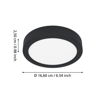 Eglo - LED vannas istabas griestu gaismeklis LED/7,5W/230V 2700/4000/6500K Ø 16,6 cm IP44 melns