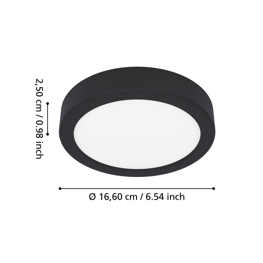 Eglo - LED vannas istabas griestu lampa LED/7,5W/230V Ø 16,6 cm IP44 melna