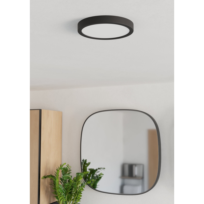 Eglo - LED vannas istabas griestu gaismeklis LED/11,5W/230V 2700/4000/6500K Ø 21,1 cm IP44 melns