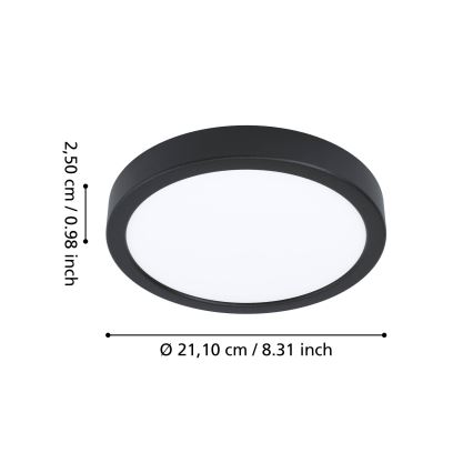 Eglo - LED vannas istabas griestu gaismeklis LED/11,5W/230V 2700/4000/6500K Ø 21,1 cm IP44 melns