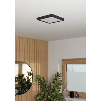 Eglo - LED vannas istabas griestu lampa LED/10,5W/230V 2700/4000/6500K 22x22 cm IP44 melna